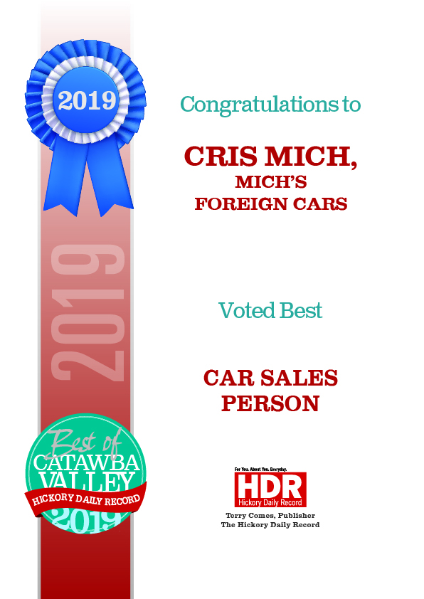 Michs Foreign Cars Award